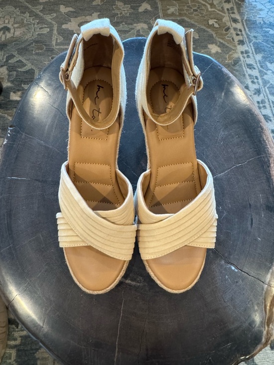 Bellini Shoes - Bellini Cream Espadrille Ankle-Strap Wedges